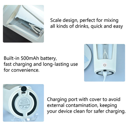 Electric Shaker Bottle for Protein ,Rechargeable Drink Mixer Cup for Coffee Milk Mixing,White